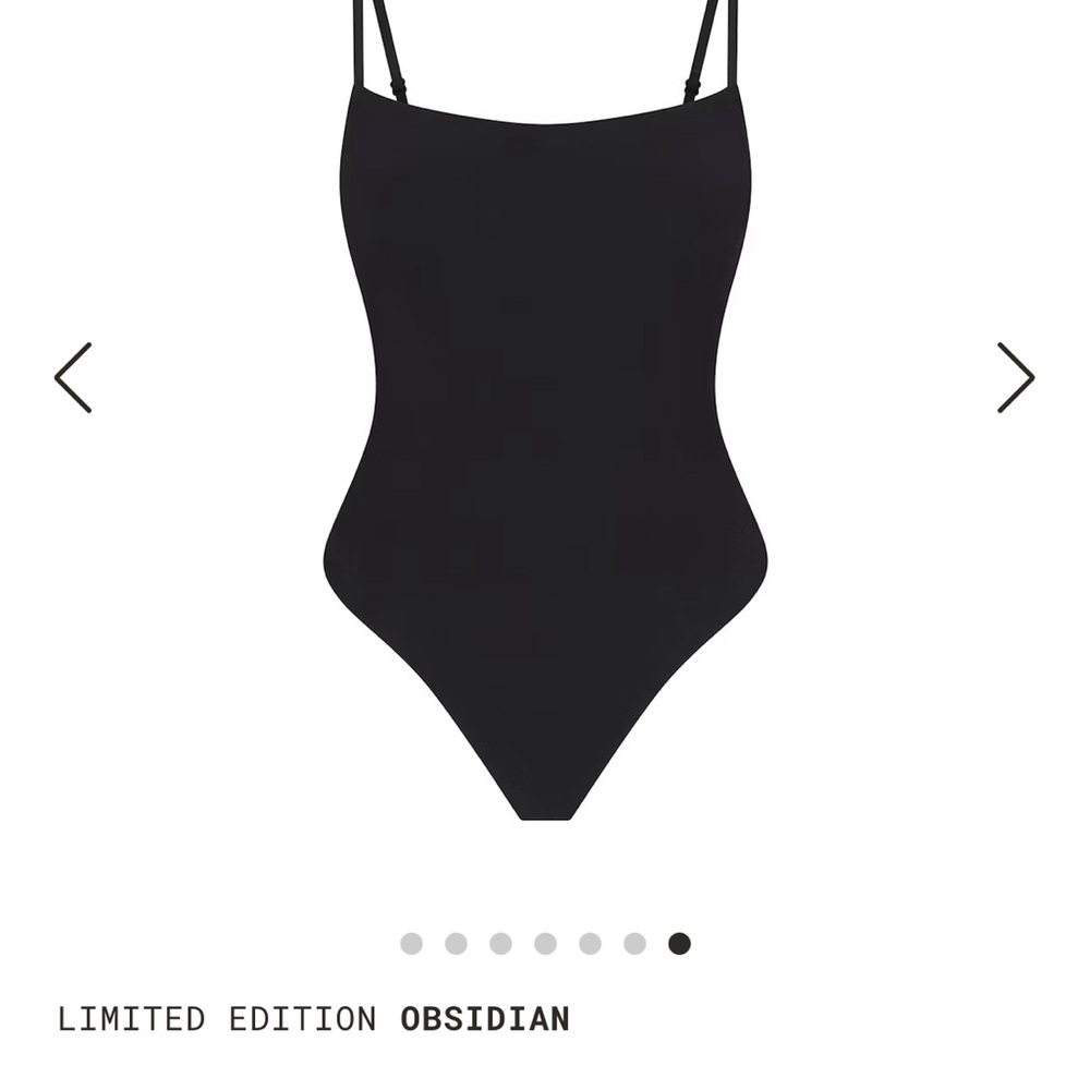 Skims Black Spaghetti Strap Bodysuit